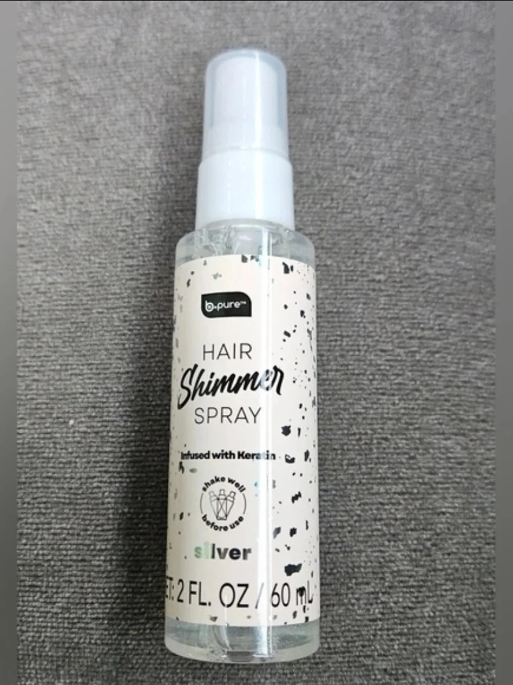 B.Pure Hair Shimmer Spray in Silver 2fl Oz Use On Hair/Body BNIB
